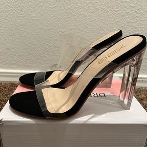 Womens clear strap high heels